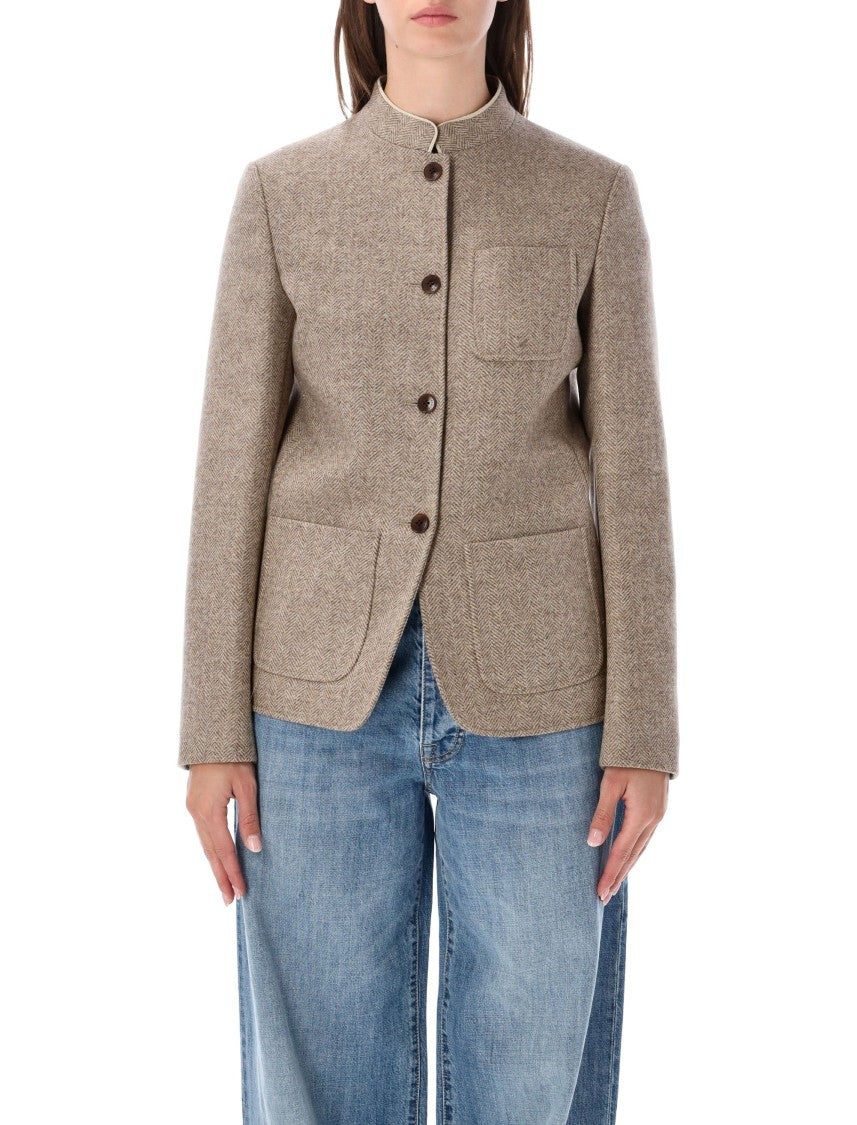 Fortela Tailored Structured Herringbone Jacket