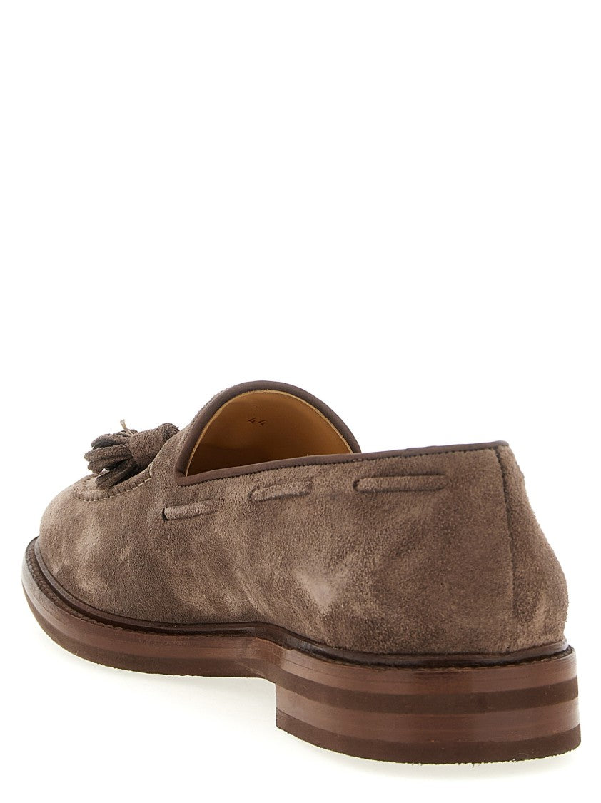Brunello Cucinelli Brown Suede Tassel Loafers