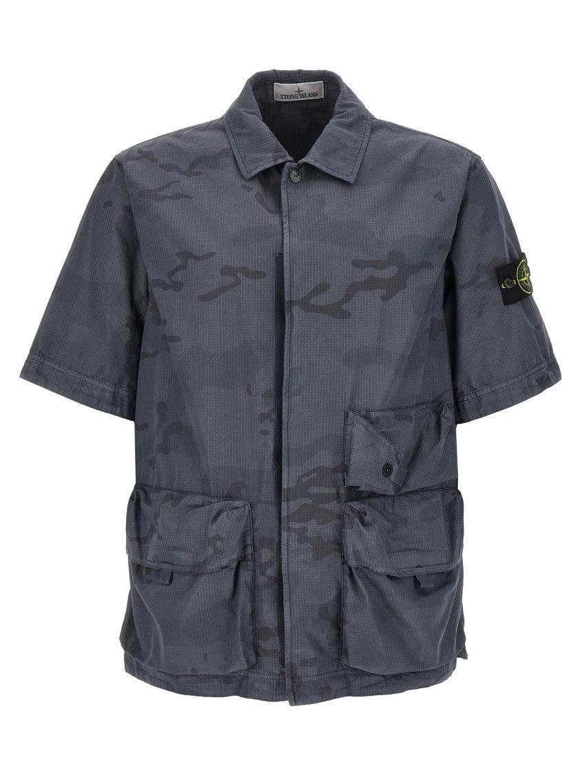 Stone Island Utility Multipocket Camouflage Print Shirt