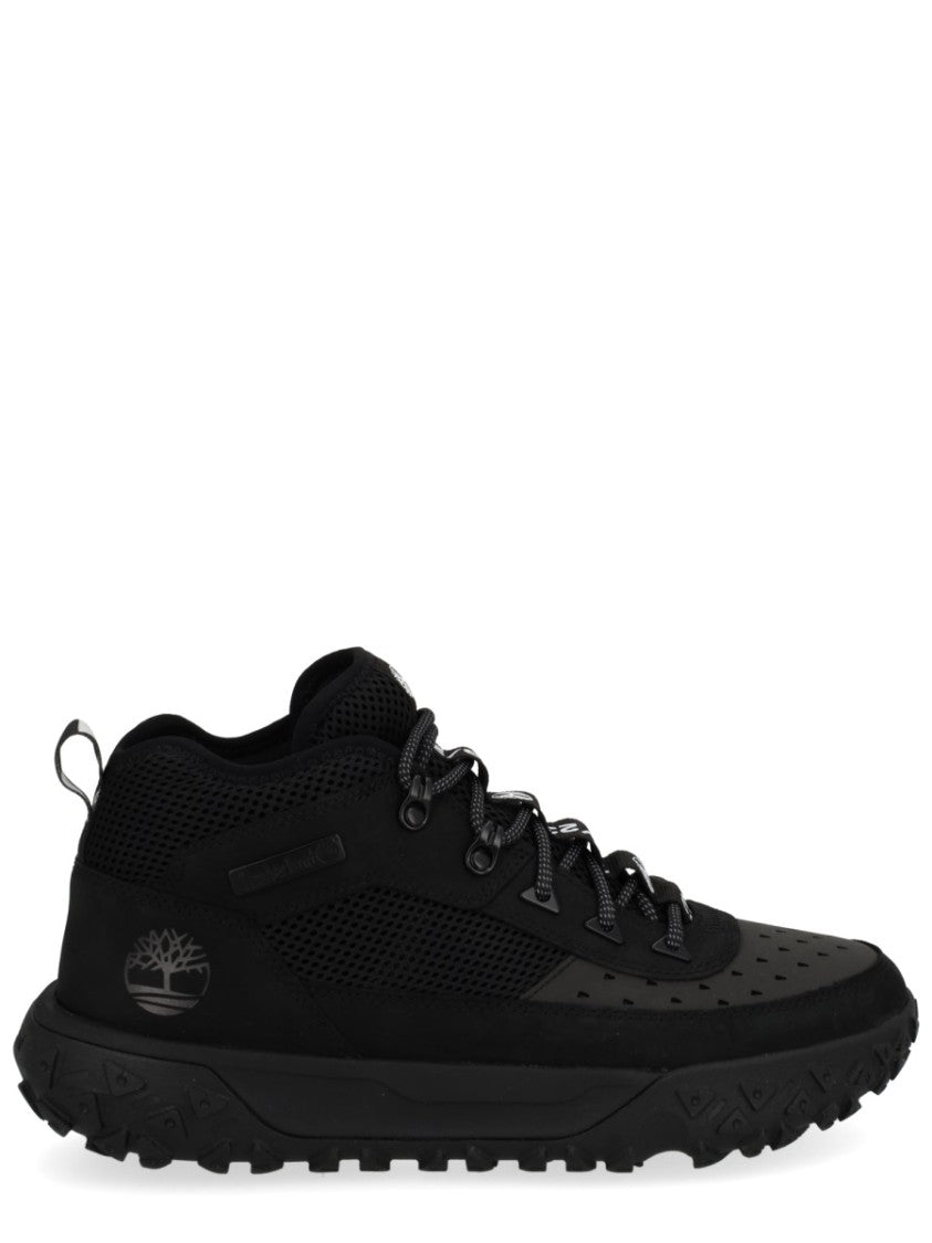 Timberland Premium Leather Sneakers With Textured Sole And Branded Accents