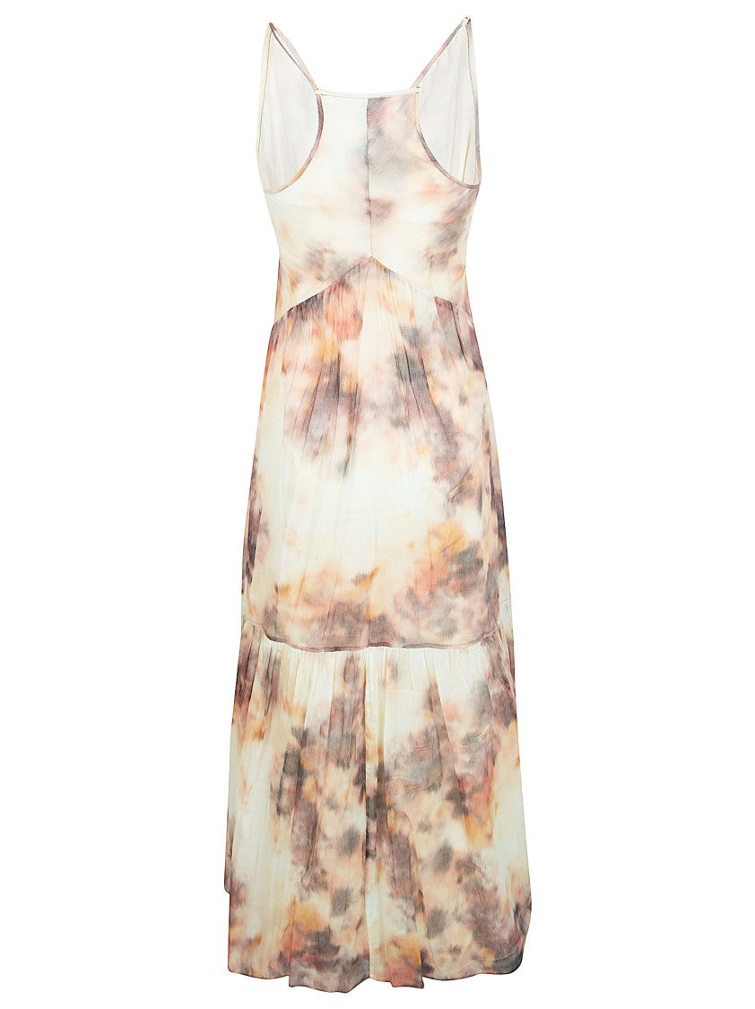 Isabel Marant Étoile Cloud-Print Maxi Dress In Organic Cotton Voile