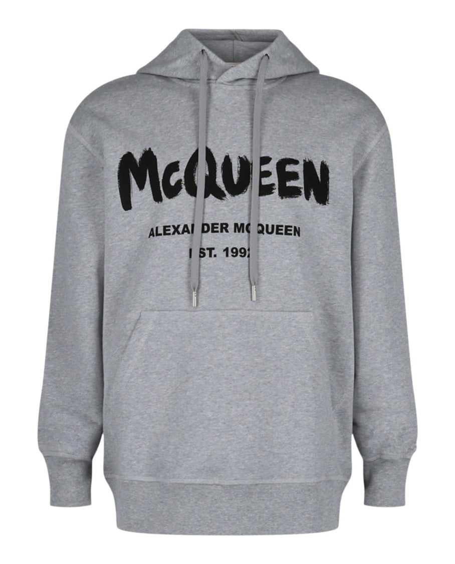 Alexander Mcqueen Graffiti Logo Hooded Sweatshirt