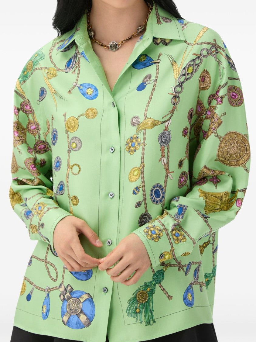 Versace Silk-Twill Broken Jewels Shirt