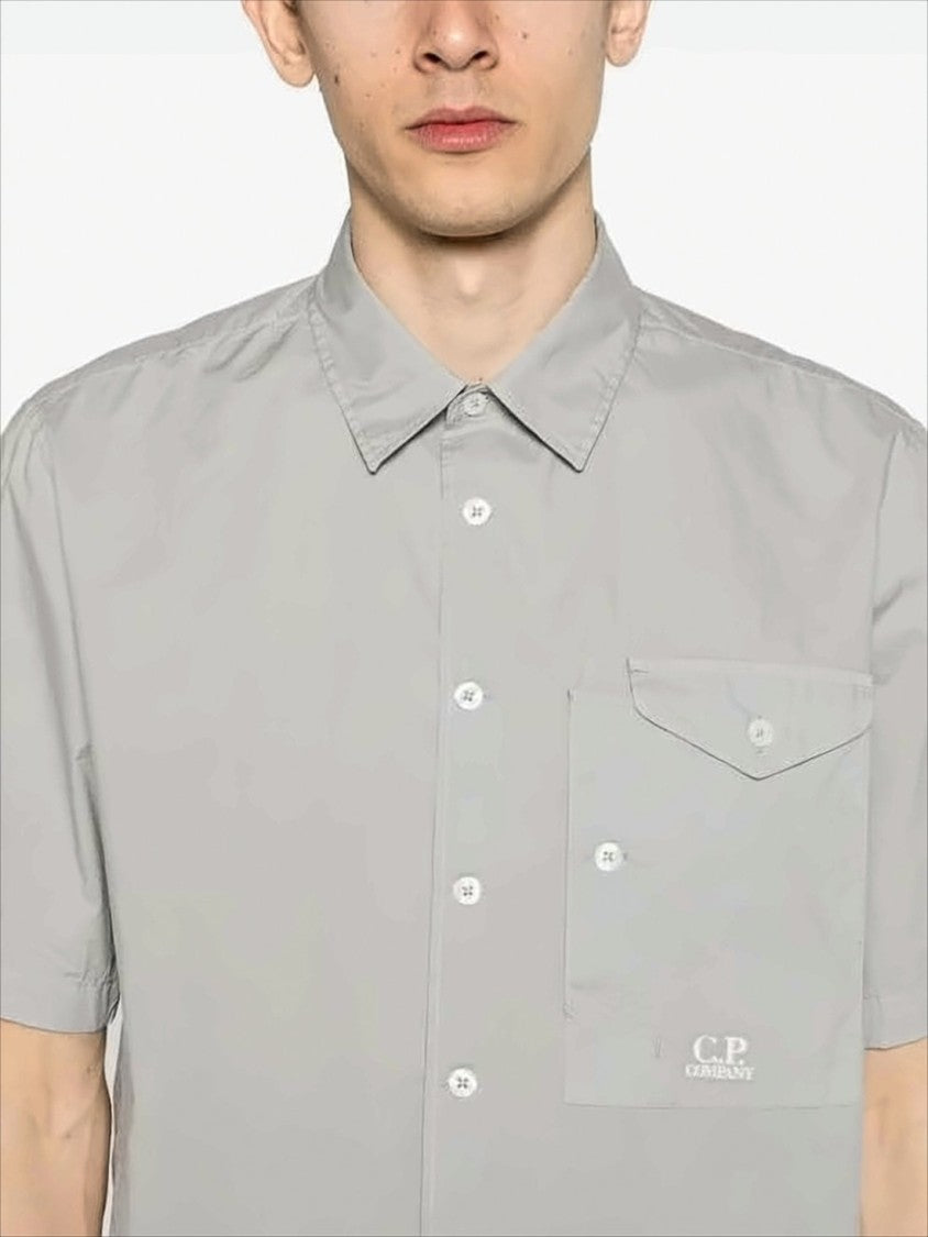 C.P. Company Boxy-Fit Short-Sleeve Shirt With Classic Collar And Flap Pocket
