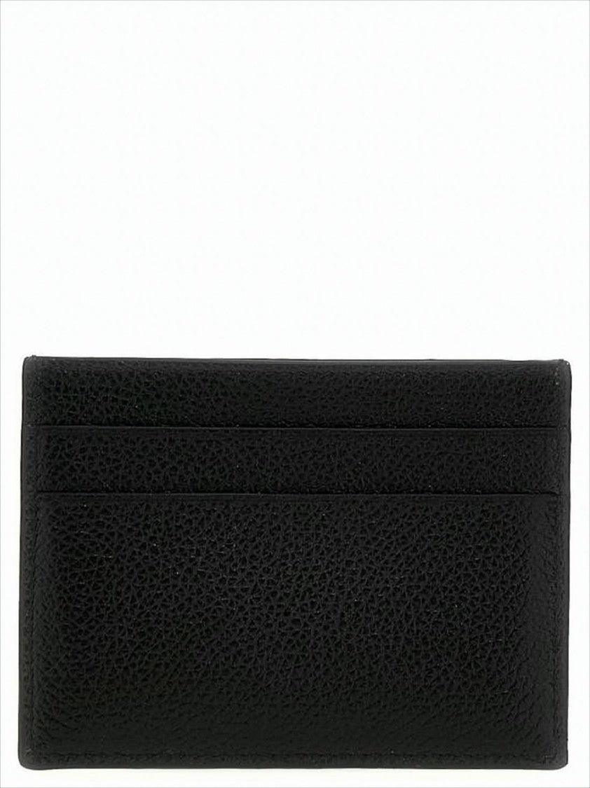 Balenciaga Textured Calf Leather Card Wallet With Geometric Logo