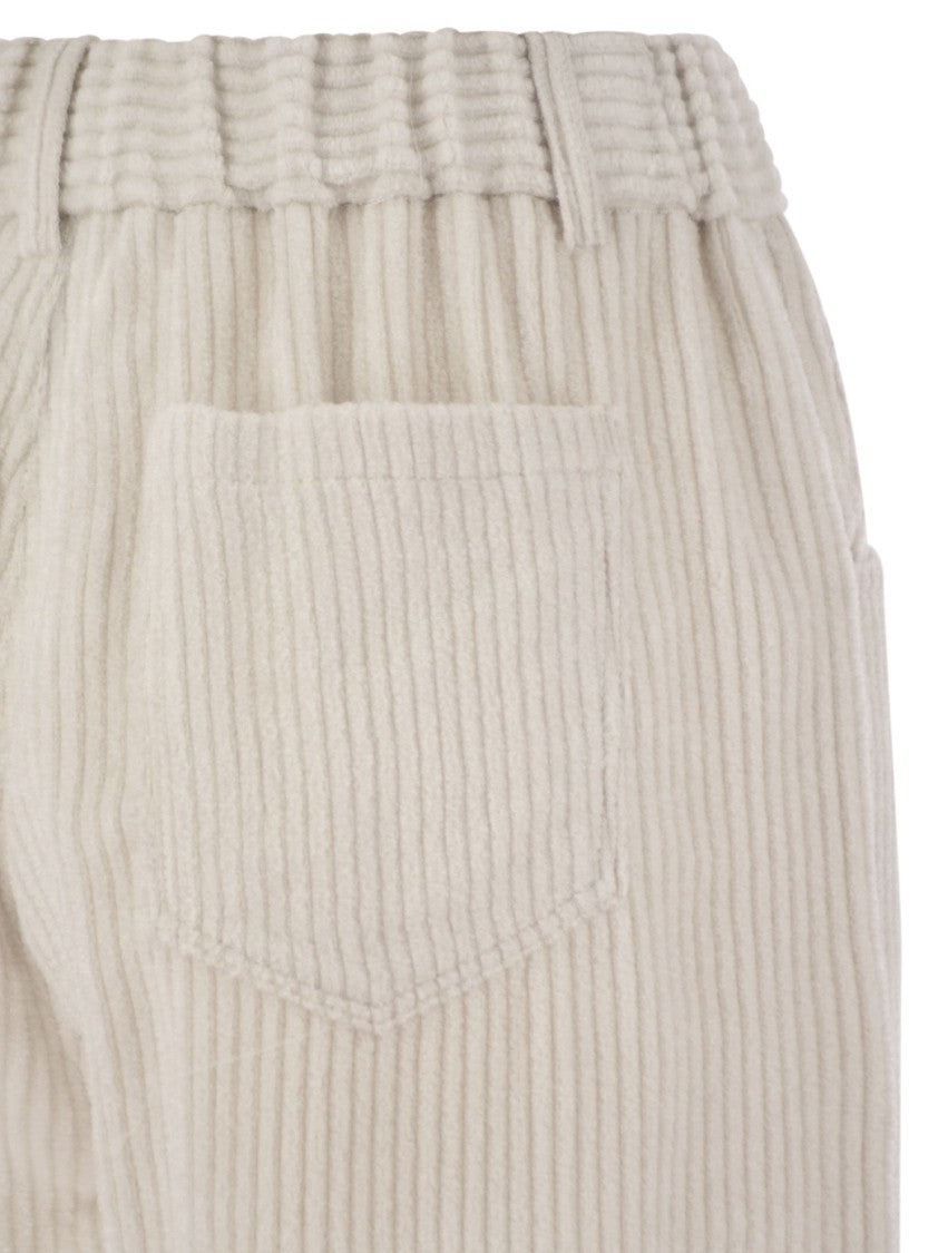 Brunello Cucinelli Fluid Corduroy Trousers With Jewellery