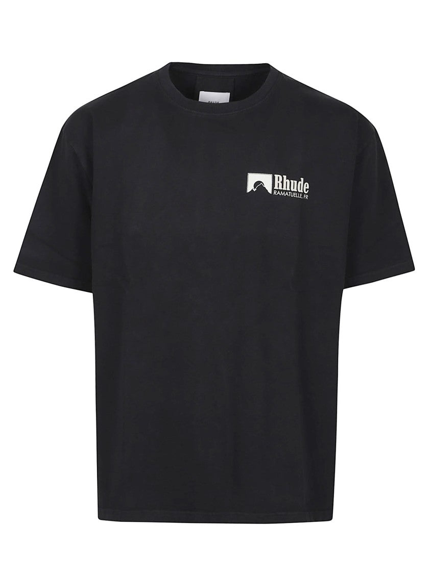 Rhude Black Ramatuelle Intl Racing Cotton T-Shirt