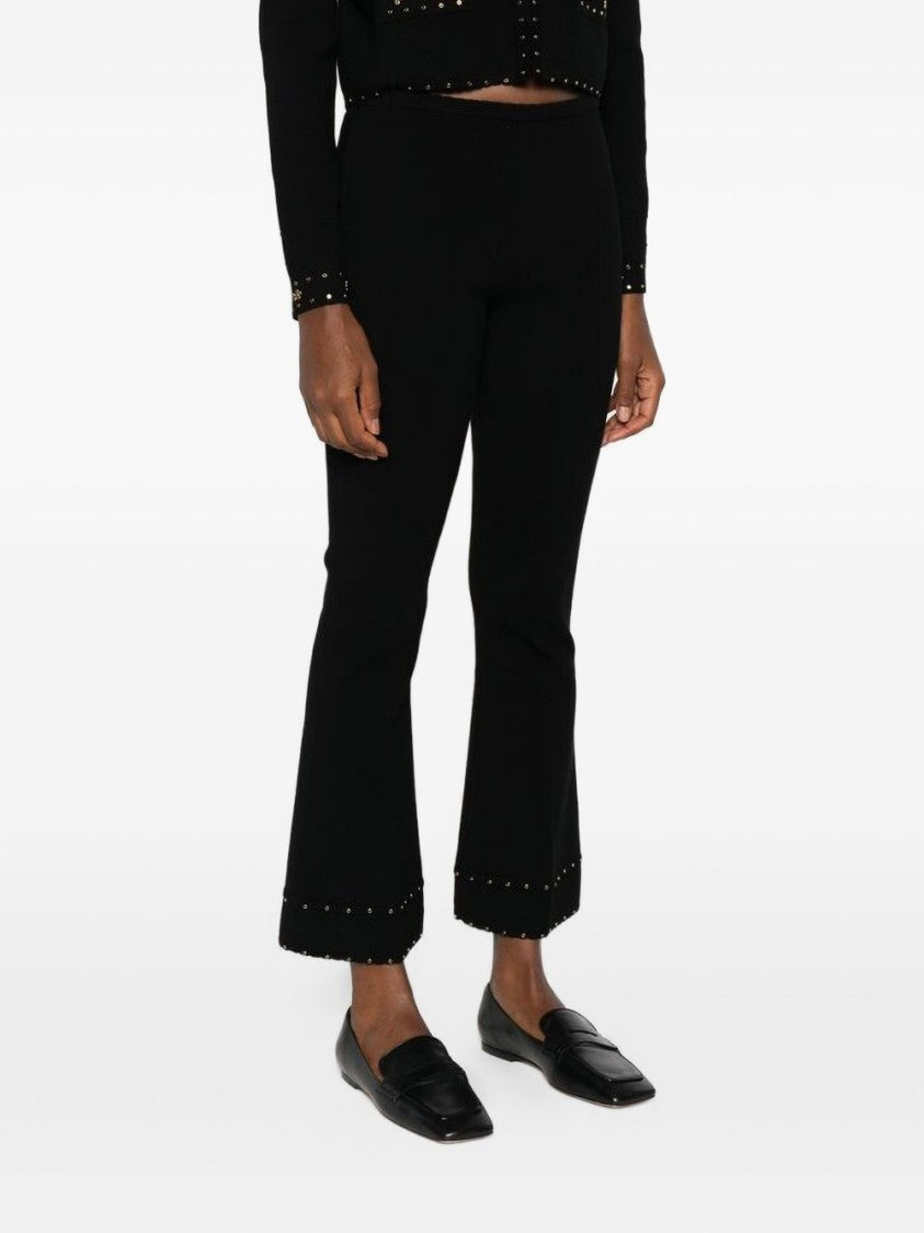 Twin-Set Flared Trousers With Subtle Studded Detailing