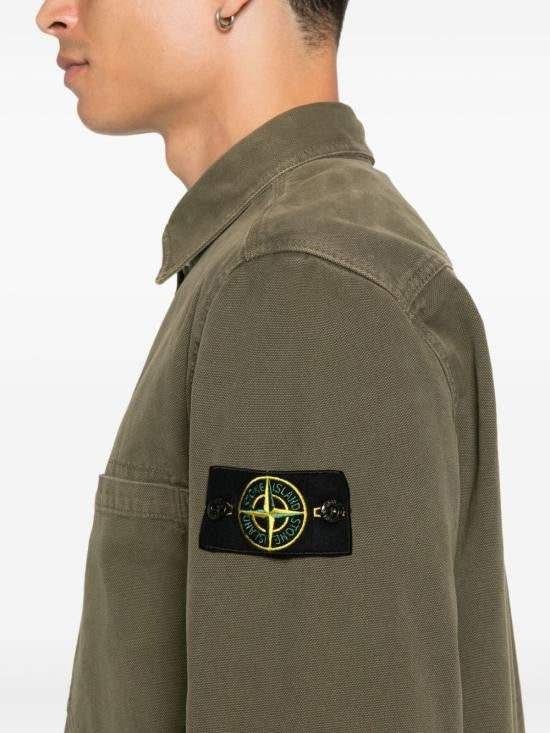 Stone Island Long-Sleeve Casual Shirt With Structured Collar