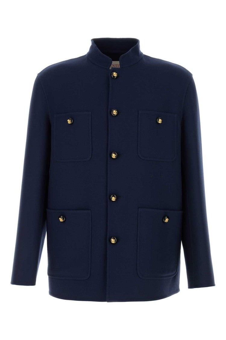 Valentino Garavani Navy Blue Wool Blend Jacket
