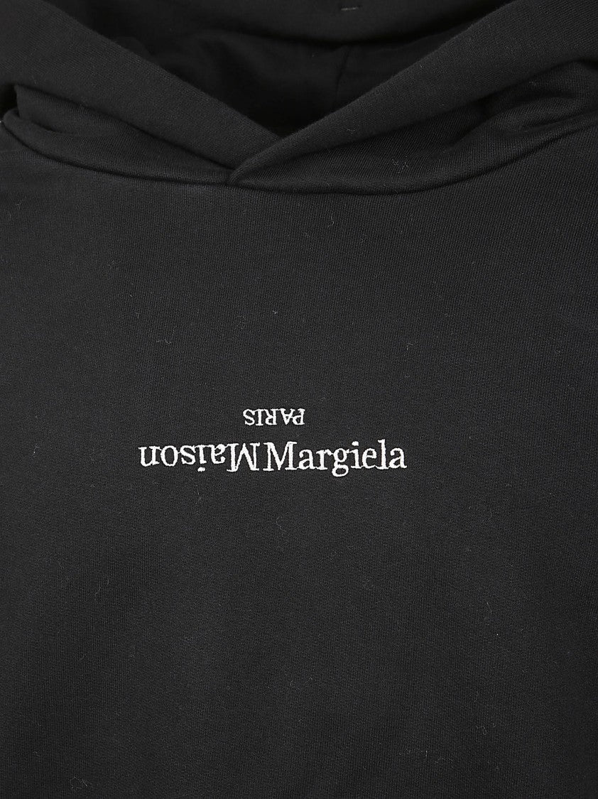 Maison Margiela Black Hoodie-Style Sweater With Design