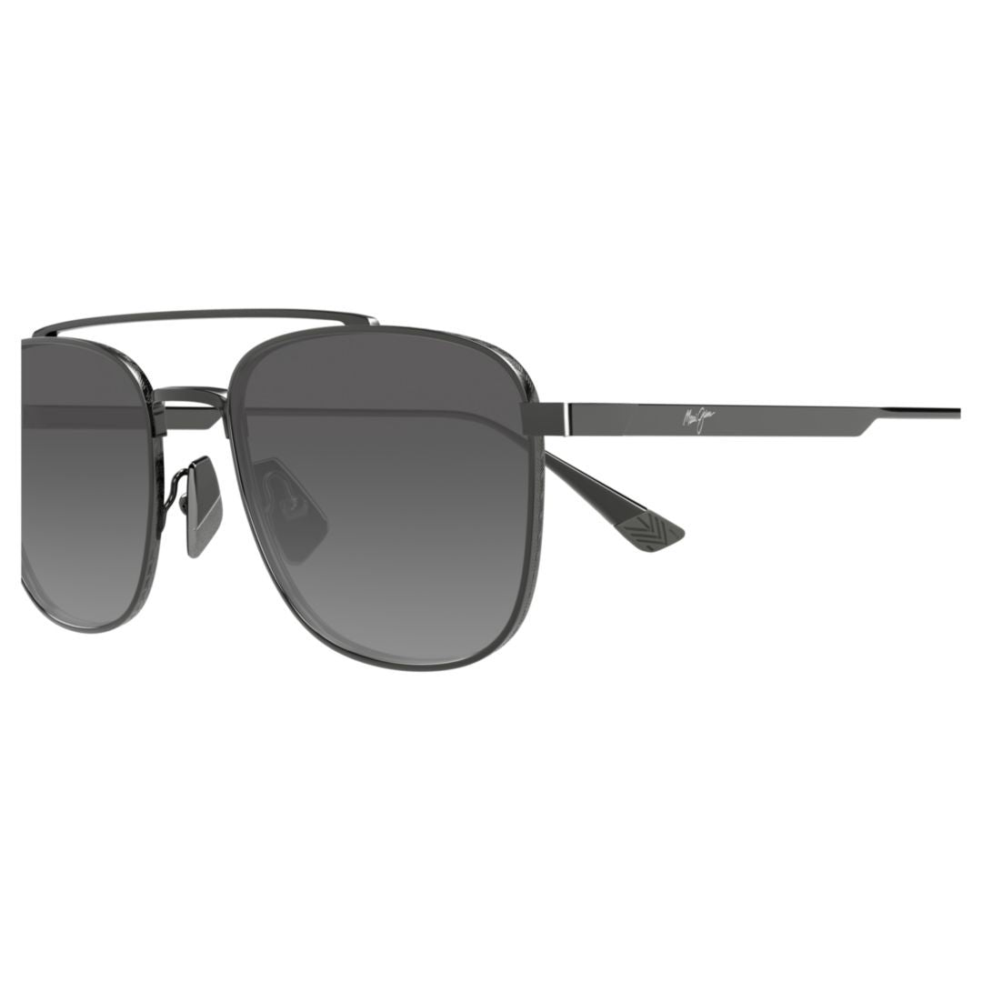 Maui Jim Kahana Rectangular Metal Frame Sunglasses With Double Bridge Design