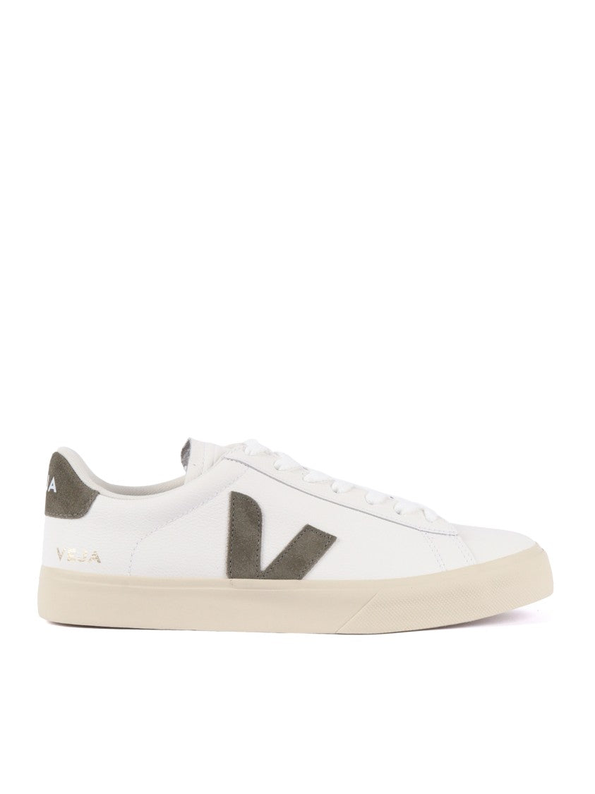 Veja White Khaki Campo Leather Sneakers