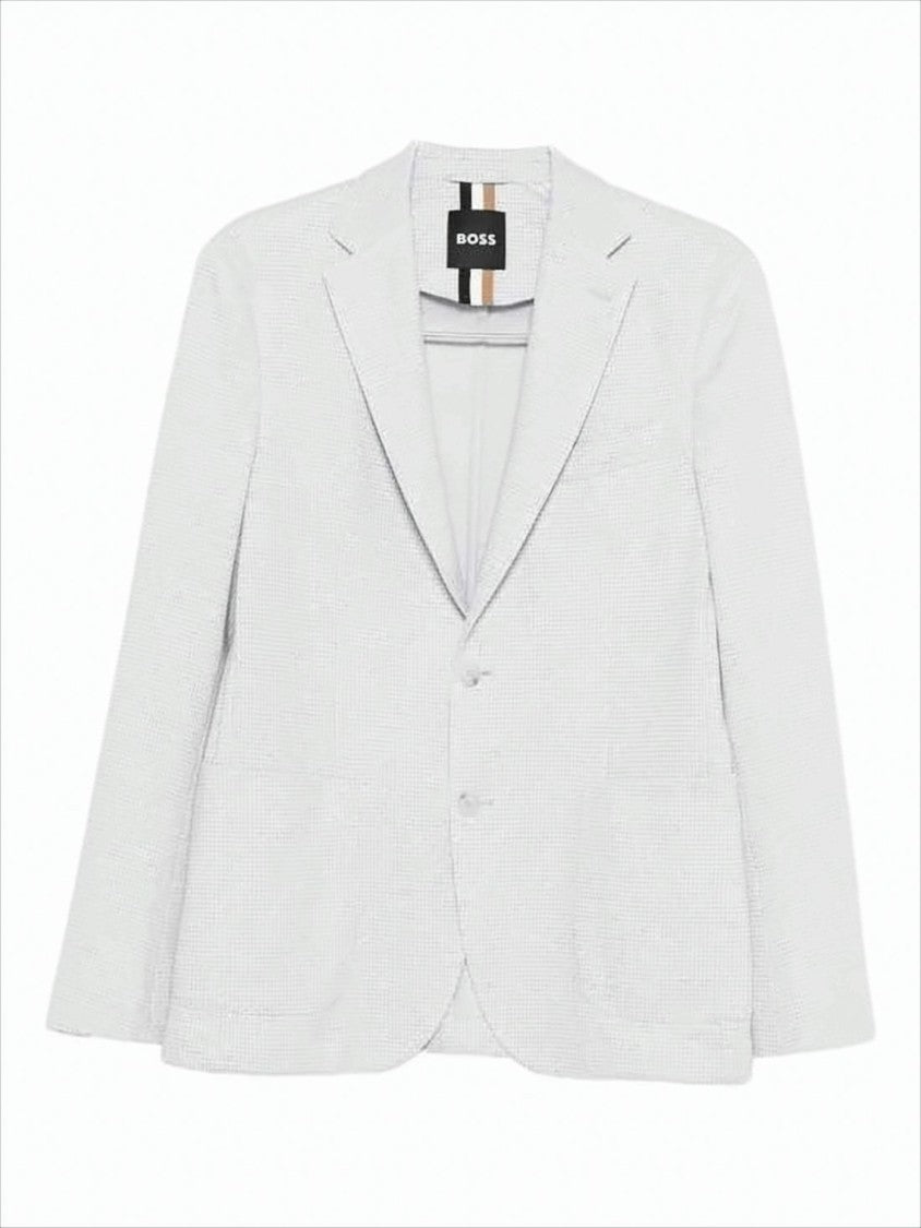 Hugo Boss Tailored Textured Jacket With Classic Notch Lapel