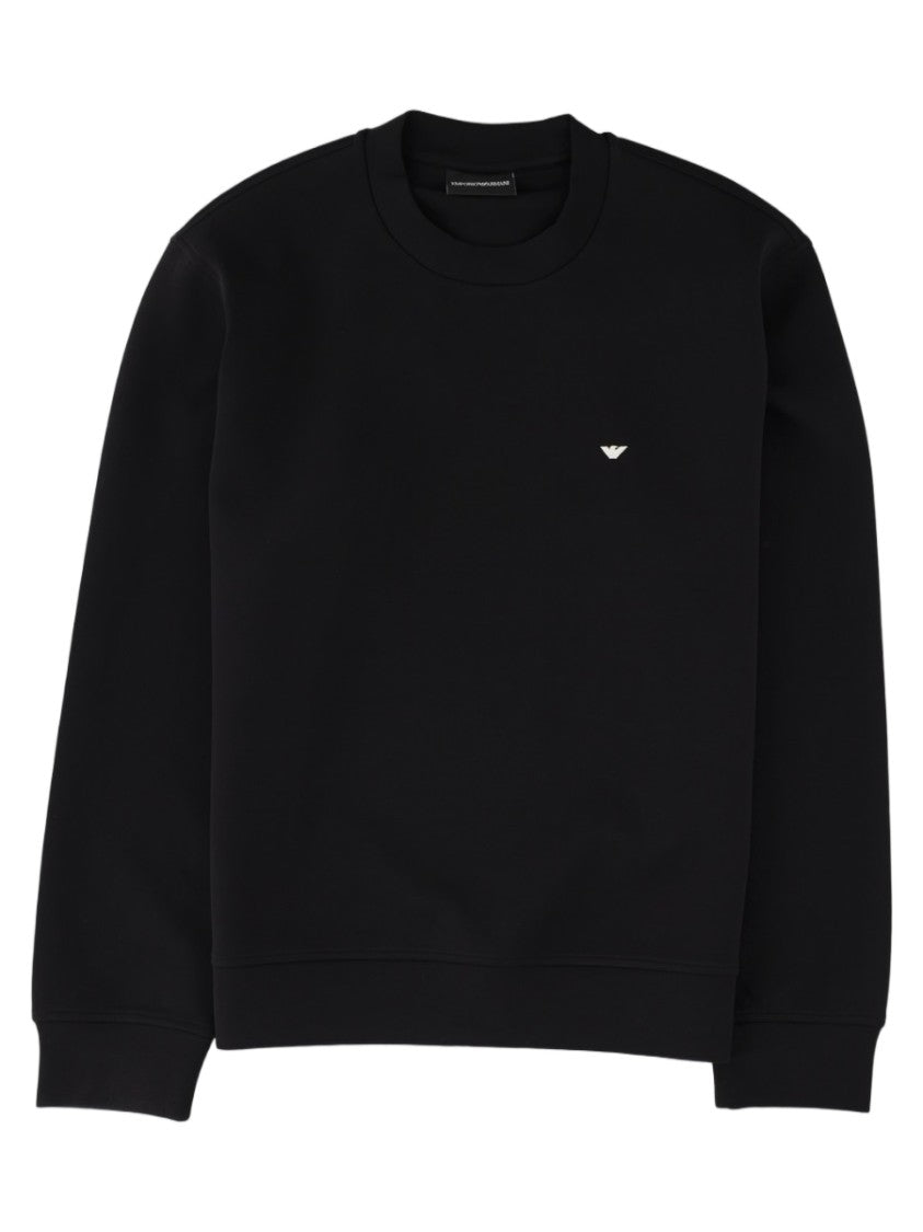 Emporio Armani Classic Black Sweatshirt With Subtle Logo