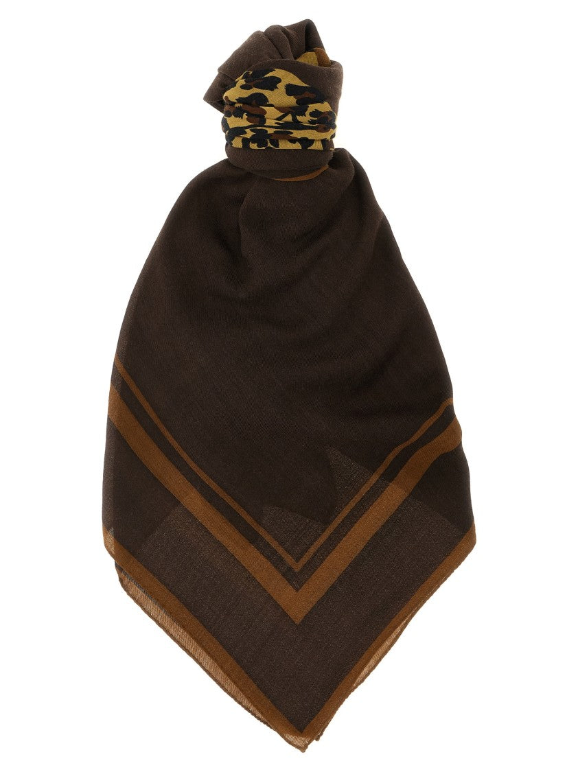Saint Laurent 'Cassandre' Leopard Print Wool Scarf