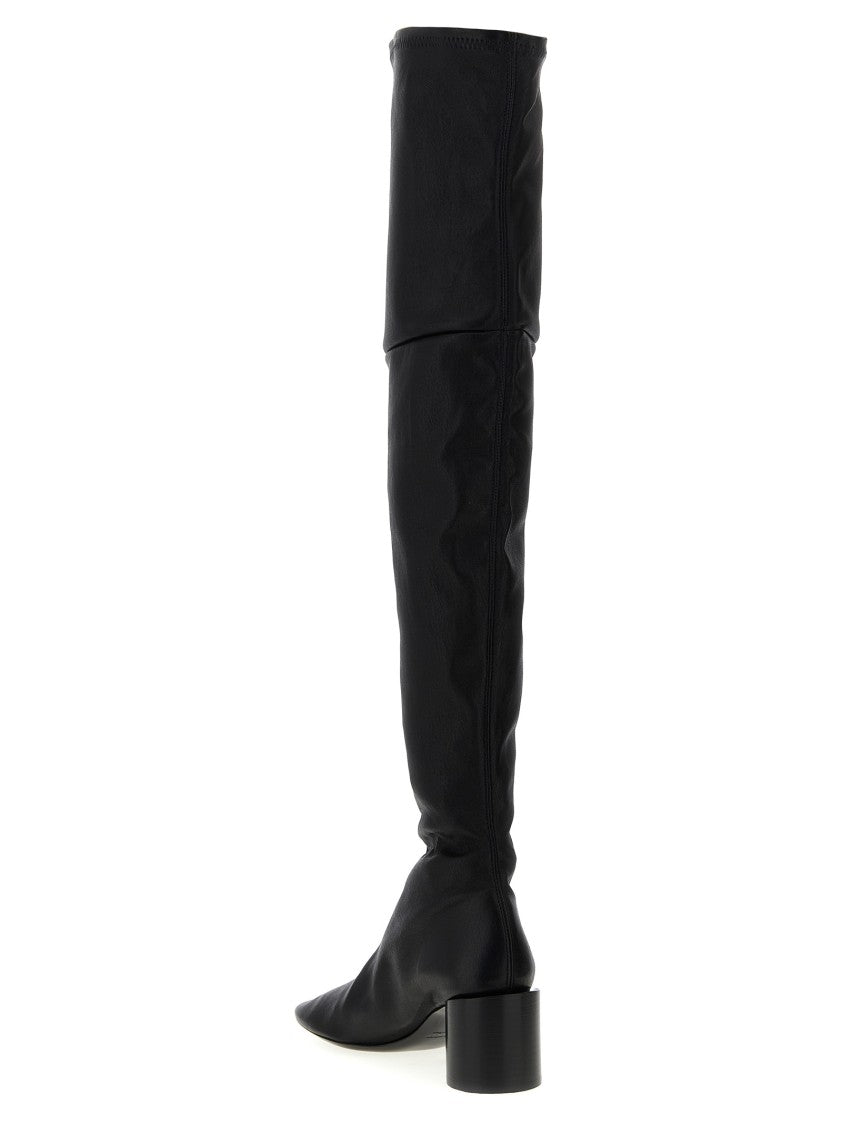 Jil Sander Tall Stretch Nappa Leather Boots With Rounded Toe