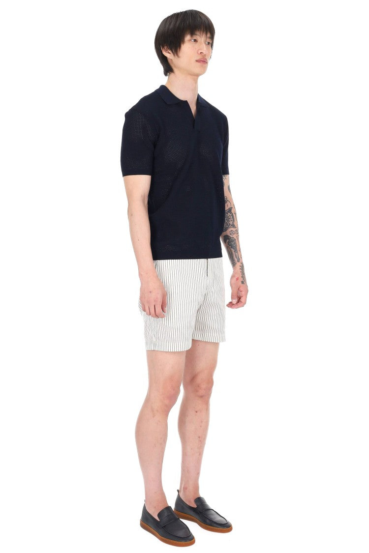 Orlebar Brown Roddy Tie Stitch Open Collar Polo Shirt