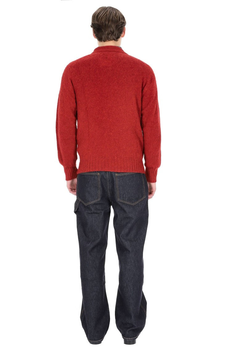 Howlin Shetland Boxy Fit Wool V-Neck Sweater