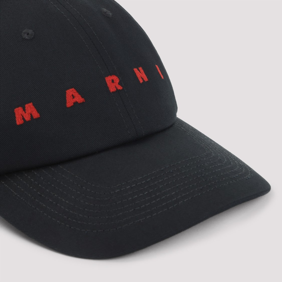 Marni Black Cotton Baseball Cap