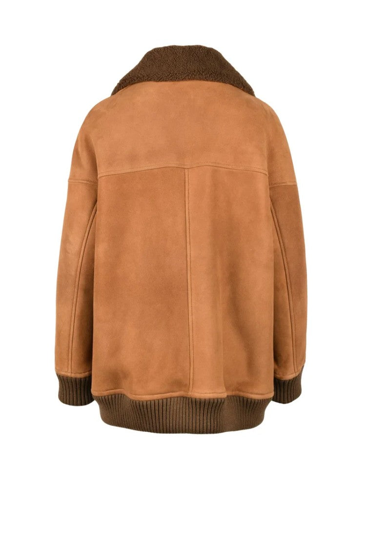 La Reveuse Suede Jacket Fur Lining - Brown