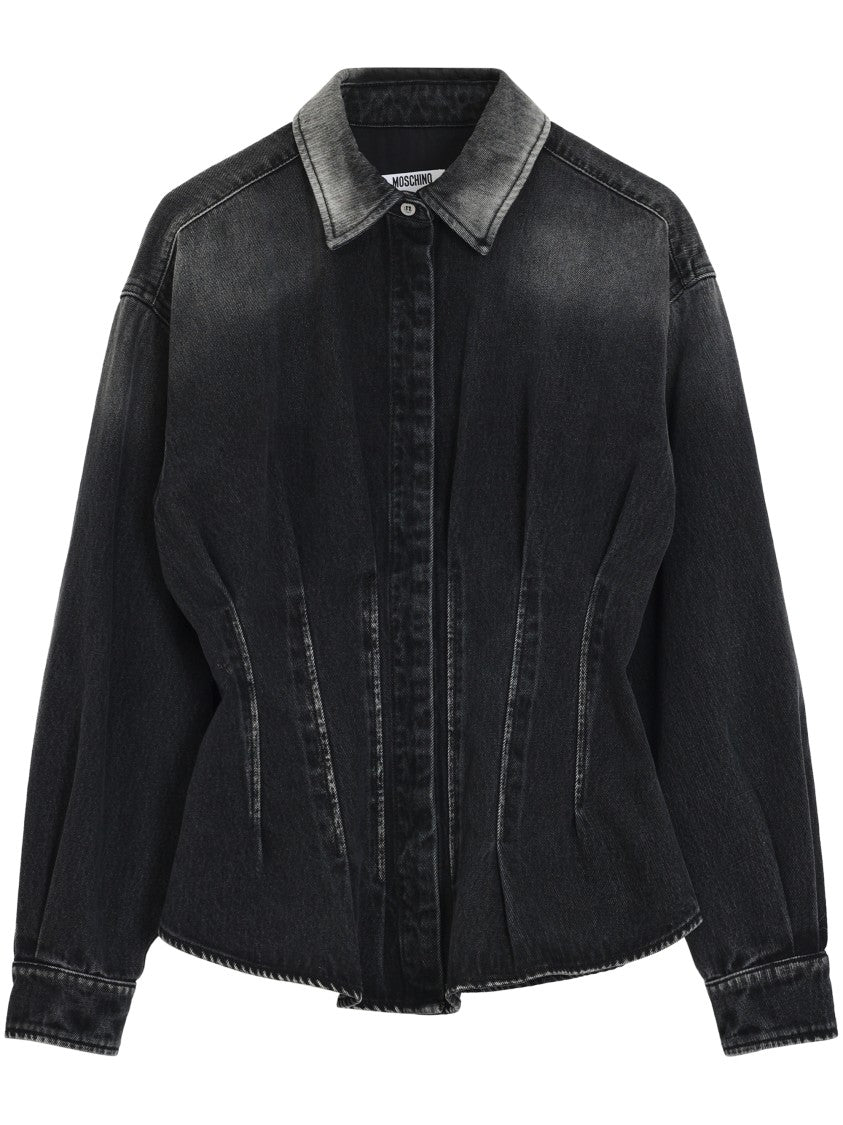 Moschino Classic Black Shirt With Smooth Texture