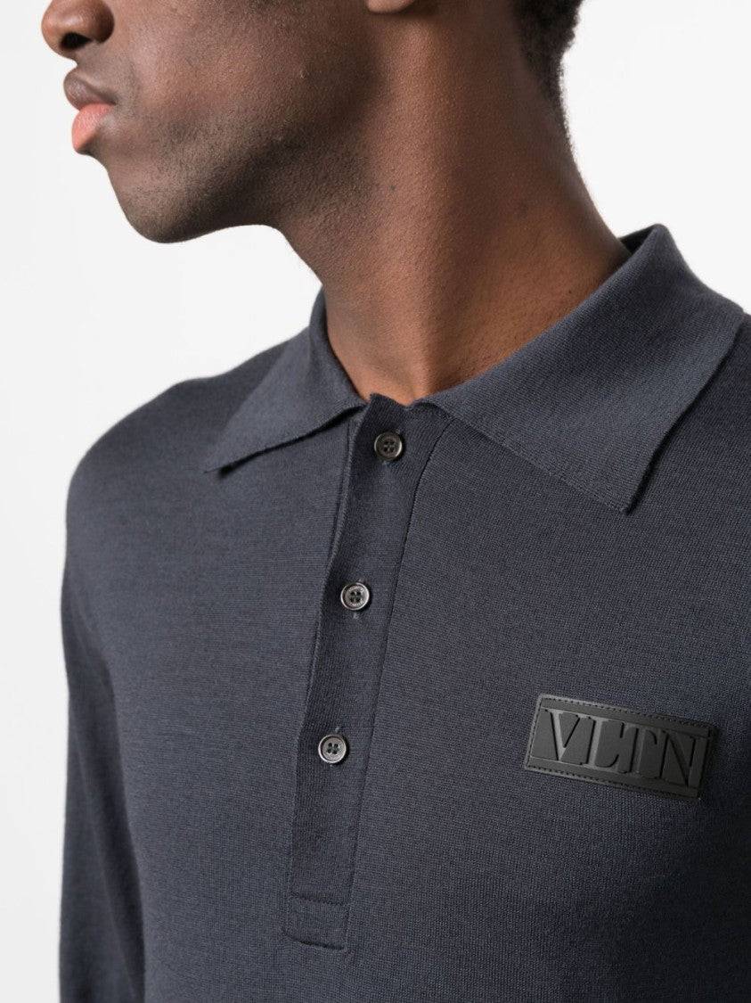 Valentino Garavani Classic Long-Sleeve Virgin Wool Polo Shirt