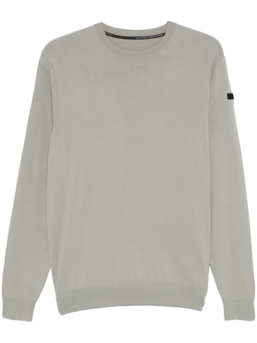 Rrd Timeless Green Sweater With Classic Crew Neckline