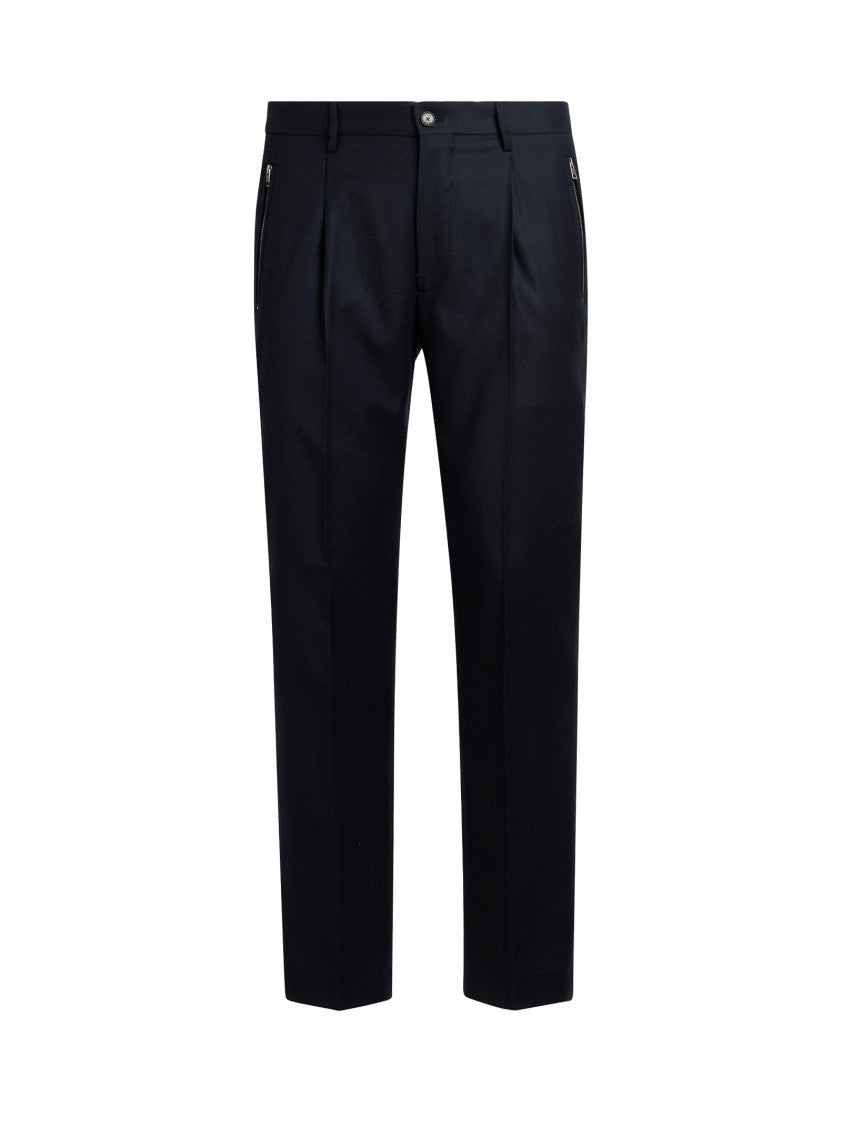 Etro Tailored Blue Wool Flannel Trousers