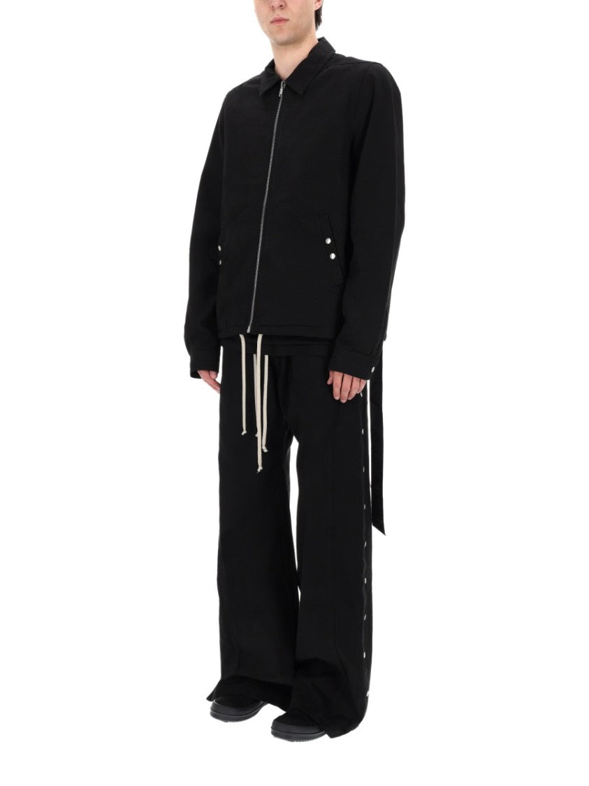 Drkshdw By Rick Owens Wide Pusher Black Cotton Snap Pants