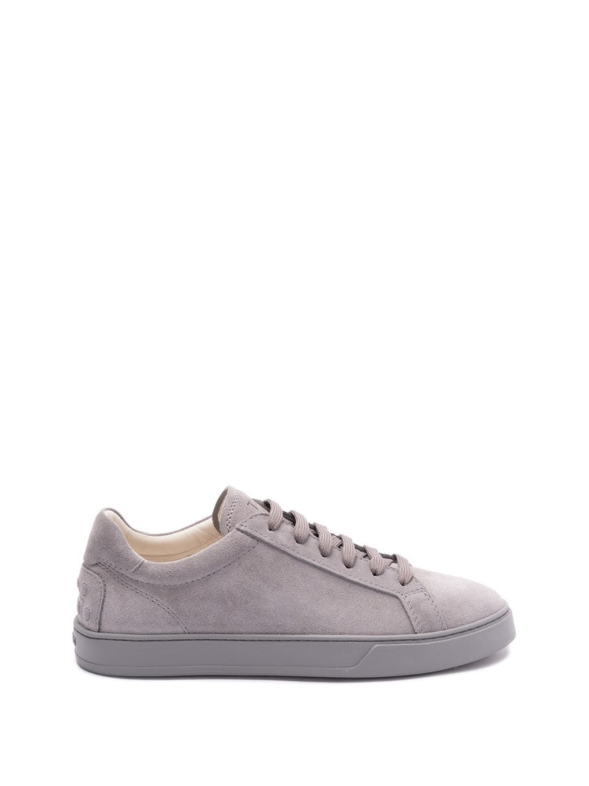 Tod's Grey Calf Leather Sneakers With Rubber Sole