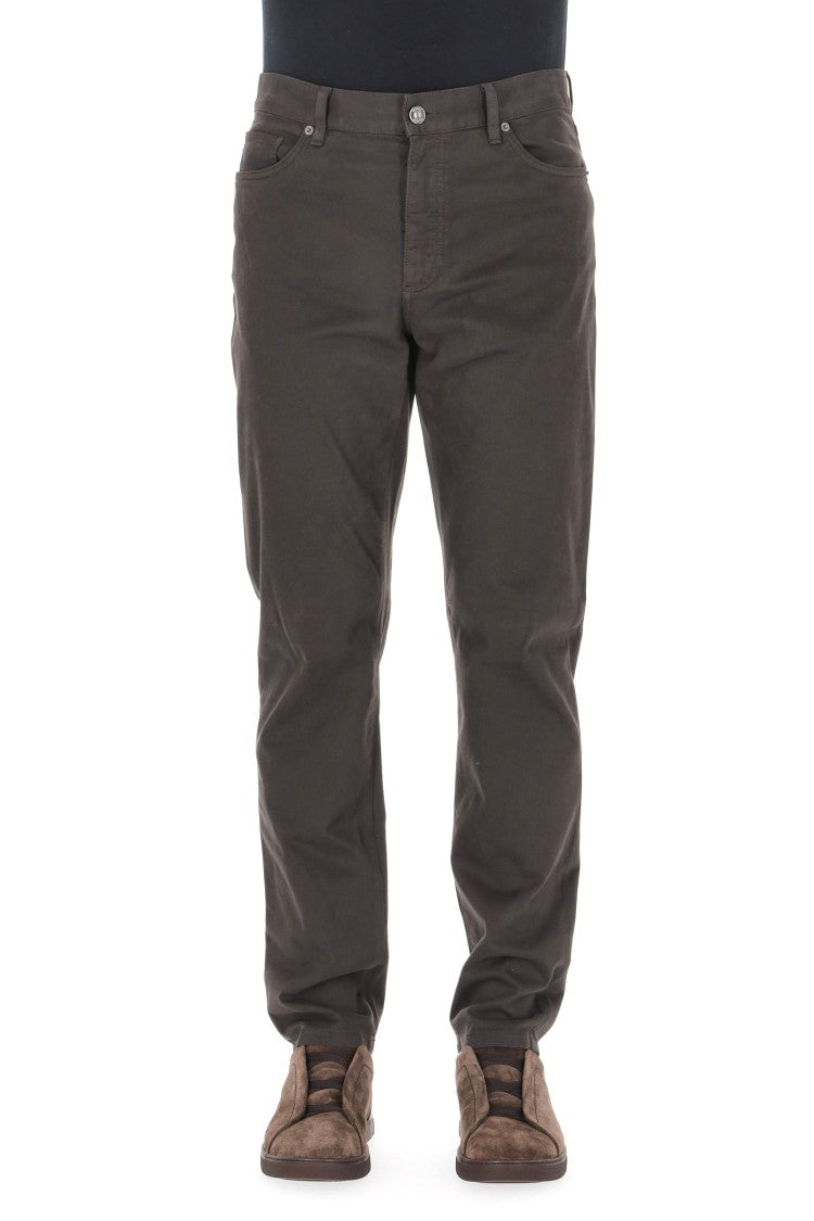 Zegna City Model Warm Cotton 5-Pocket Trousers