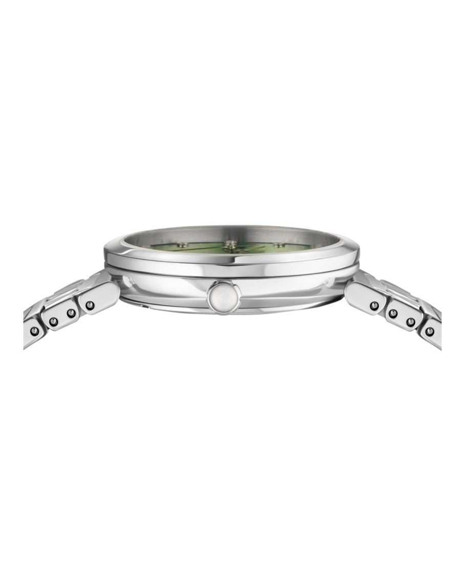 Fendi Fendi Diamond-Accented Timepiece With Green Malachite Dial
