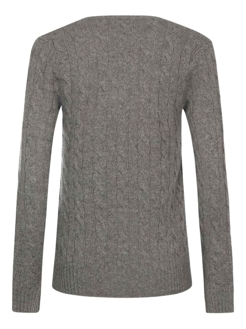 Polo Ralph Lauren Cable-Knit Wool And Cashmere Sweater With V-Neckline