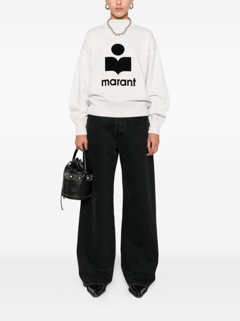 Isabel Marant Étoile White Relaxed Fit Graphic Logo Sweater