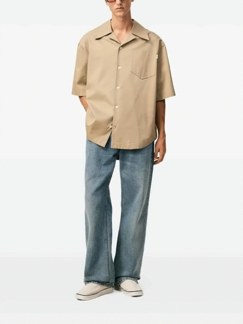 Ami Paris Boxy Short-Sleeved Cotton Camp Shirt