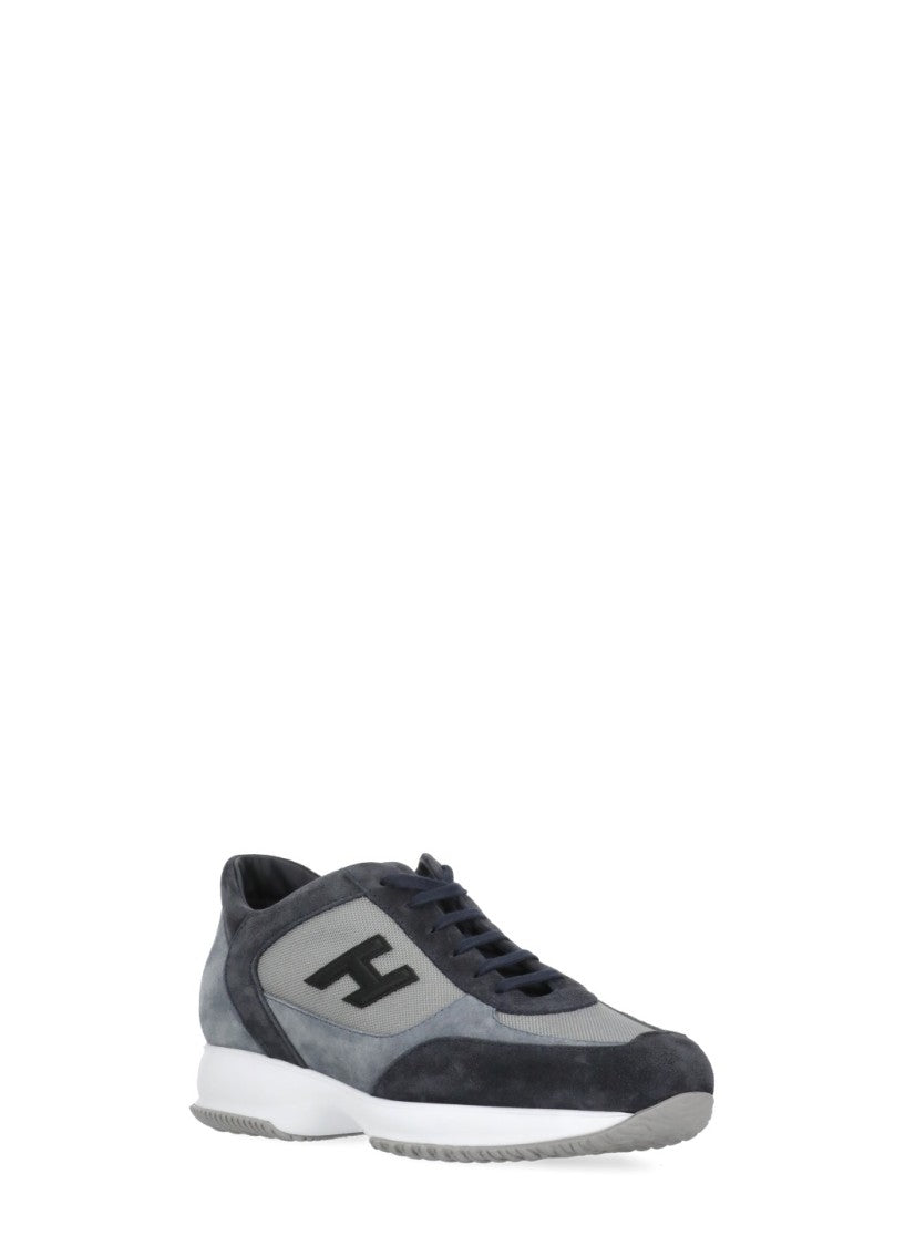 Hogan Blue Interactive Suede-Fabric Sneakers