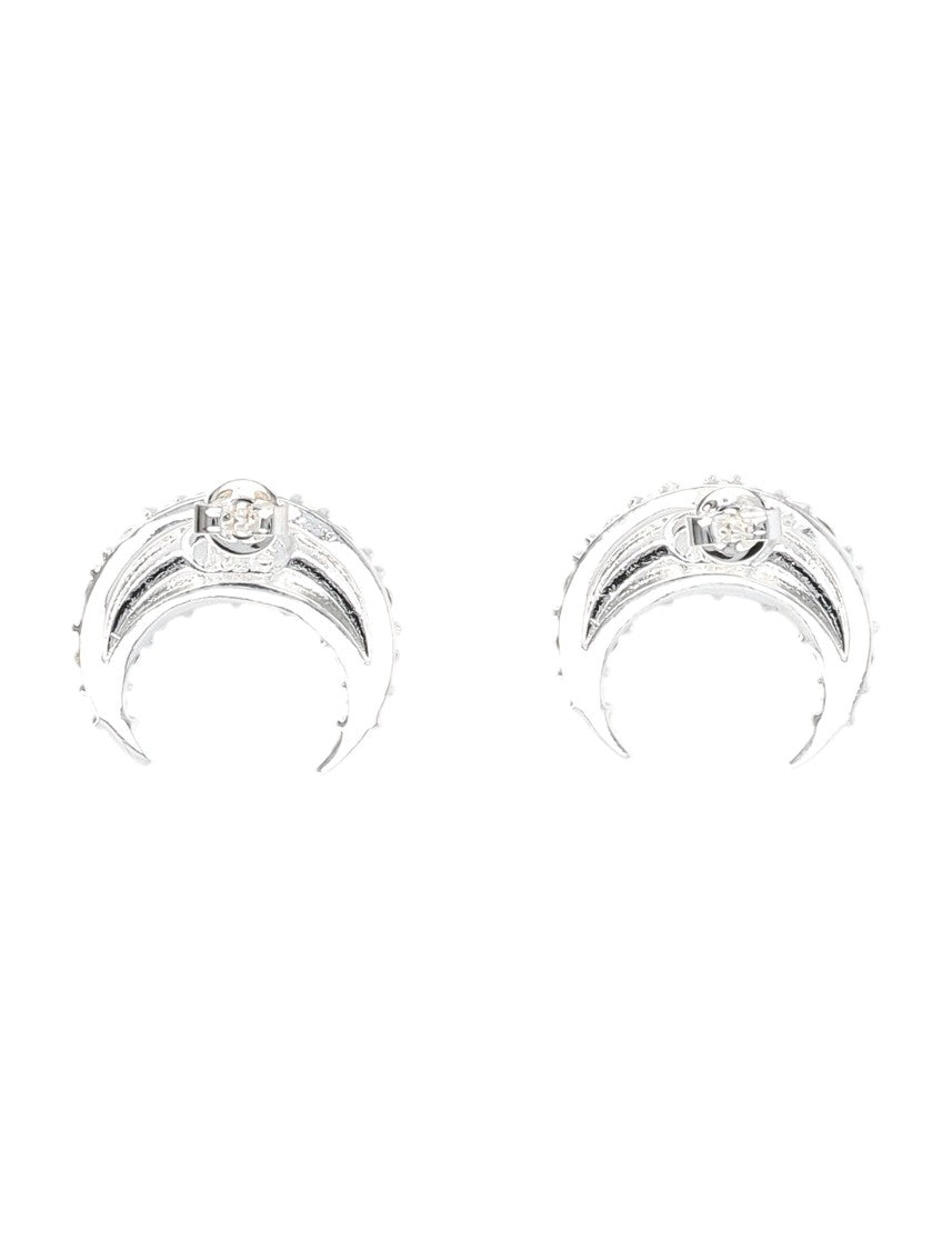 Marine Serre Single Big Moon Rhinestone Earring
