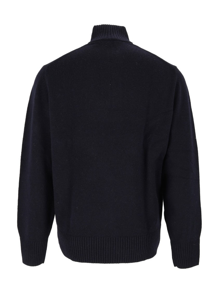 Lacoste Navy Blue High Collar Pullover Sweater