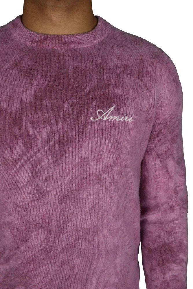 Amiri Burgundy And Pink Tie-Dye Cashmere Sweater