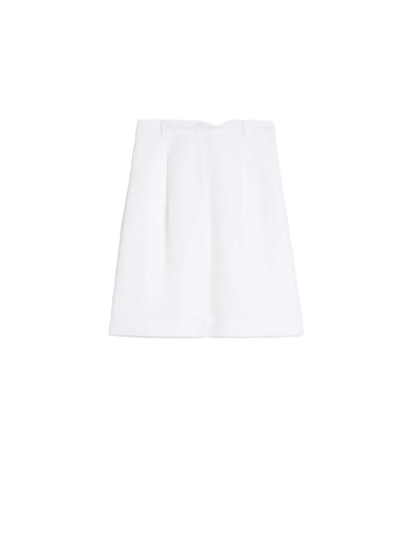 Max Mara Tailored White Knee-Length Shorts With High Waist