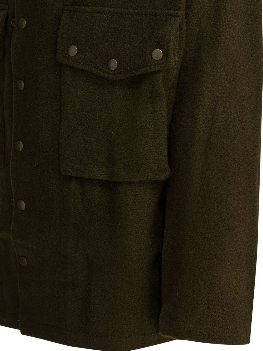 Needles Wool Overshirt Jacket With Utility Pockets And Classic Collar