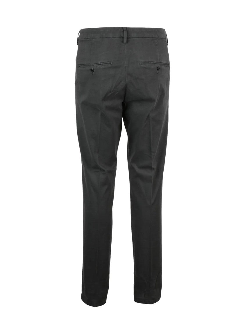 Dondup Grey Gaubert Pleated Cotton-Blend Trousers