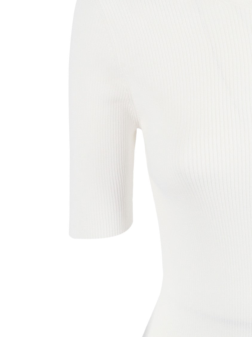 P.A.R.O.S.H. Fitted Ribbed Short Sleeve Top