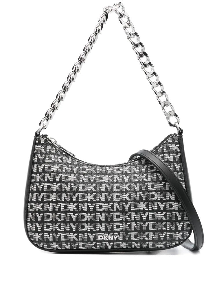 Dkny Compact Curved Crossbody Bag With Logo Pattern