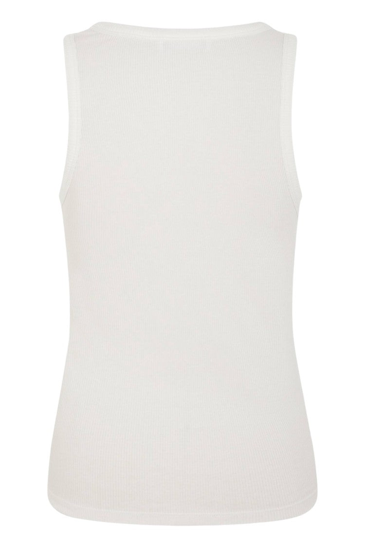 Rabanne White Signature Piercing Sleeveless Cotton Tank Top