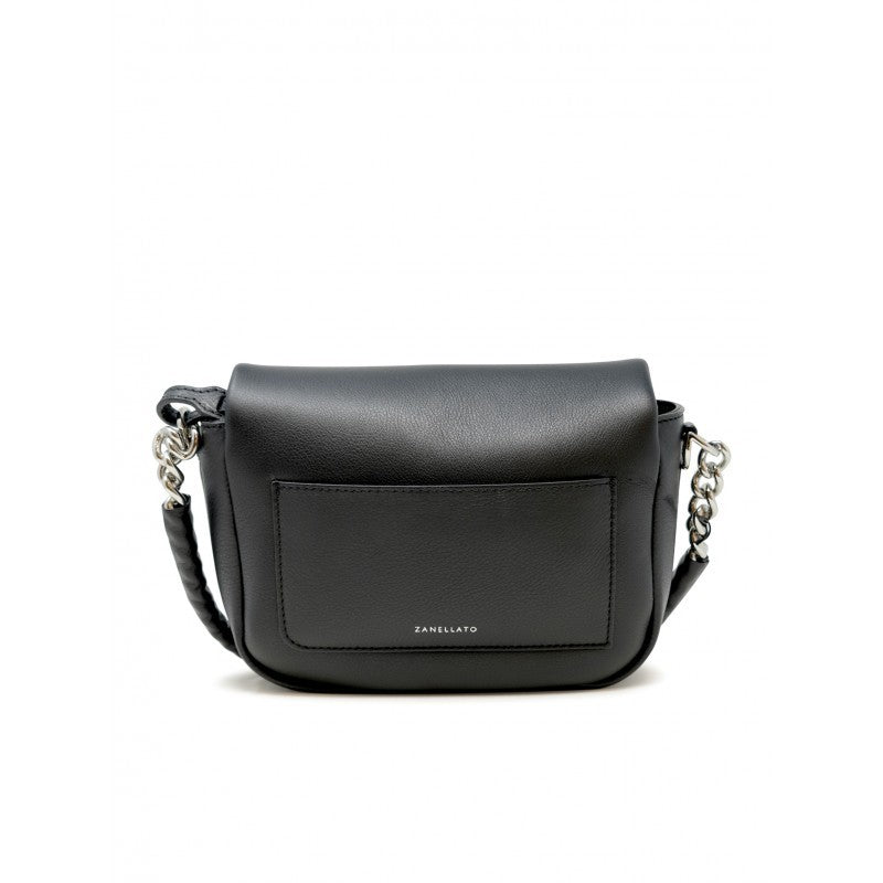 Zanellato Black Postina Ella Piuma Chain Leather Bag