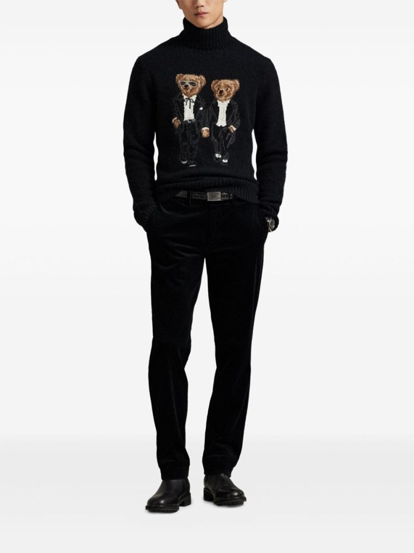 Polo Ralph Lauren Textured Knit Black Turtleneck Sweater