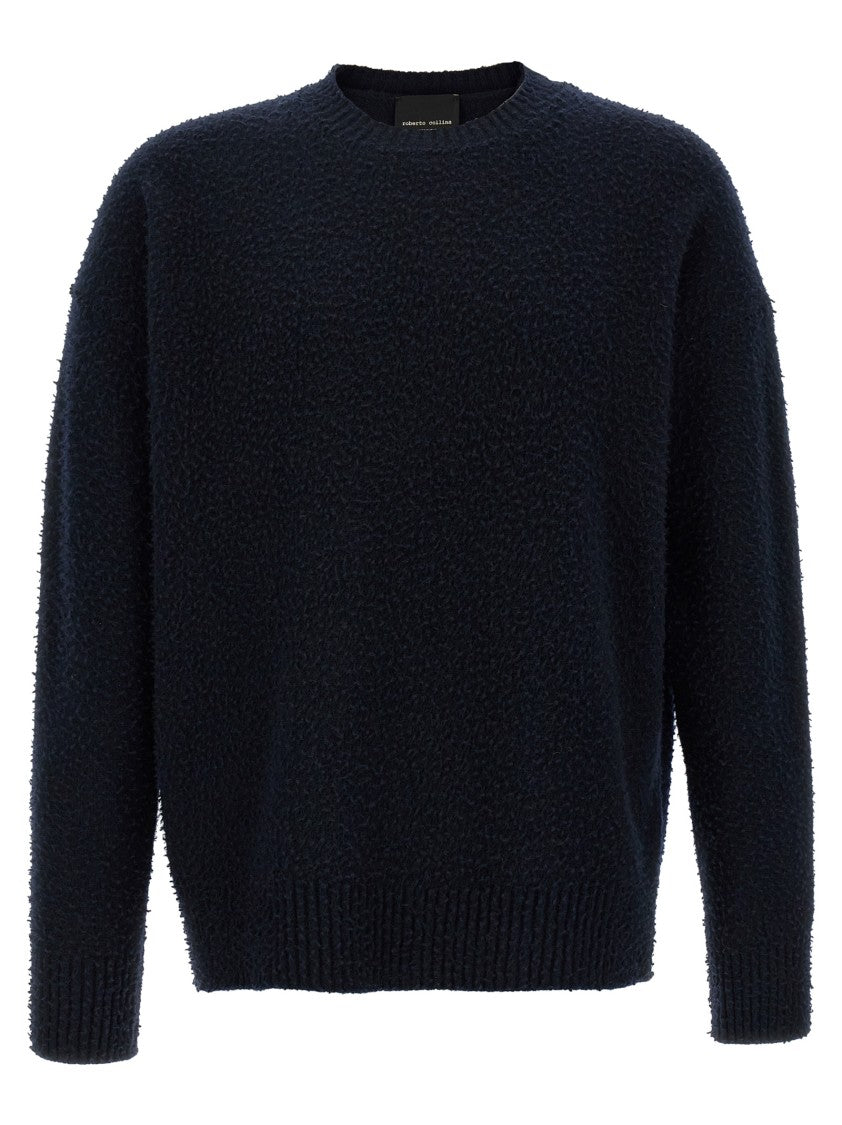 Roberto Collina Crew Neck Wool Sweater With Casentino Texture