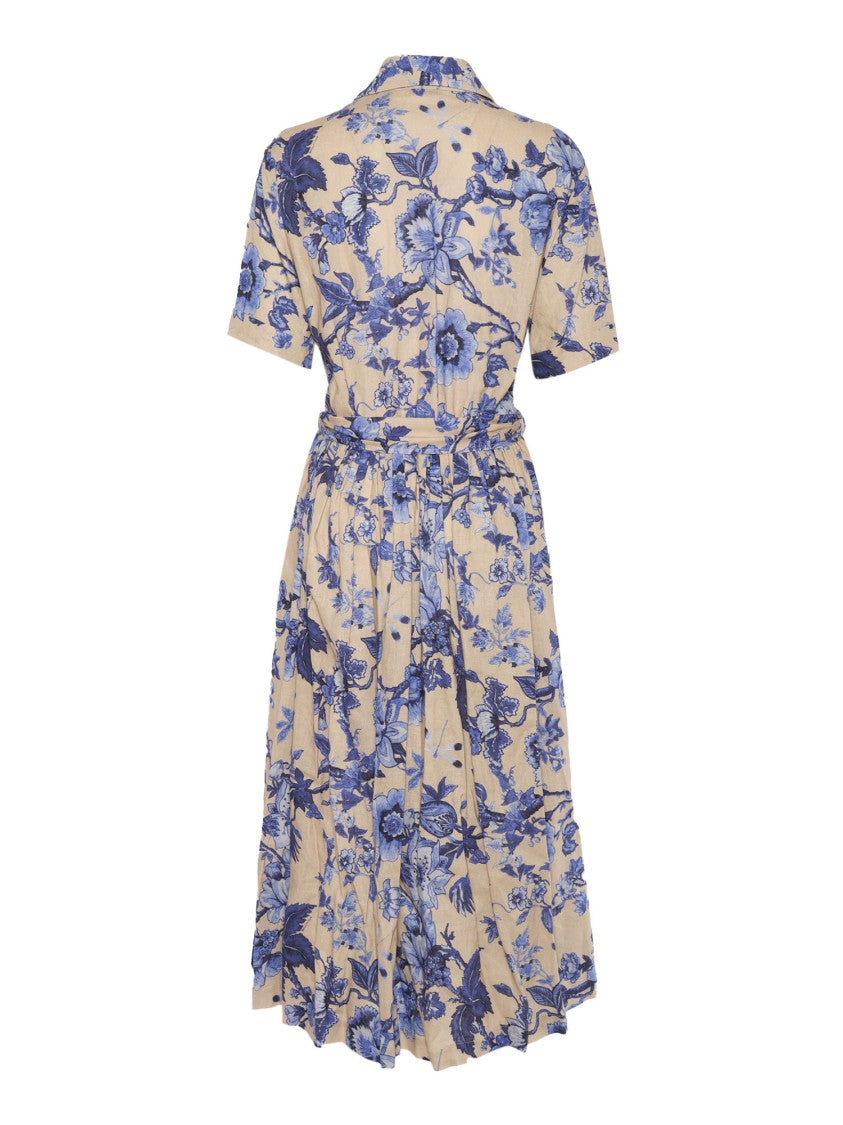 Ballantyne Floral Print Belted Shirt Dress